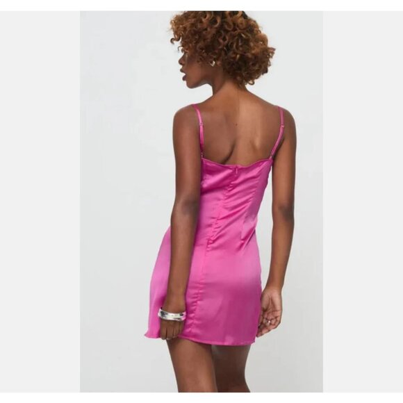 PRINCESS POLLY Idyllic Pink Red Lace Slip Mini Dress Size US 12 NEW NWT - Picture 2 of 3